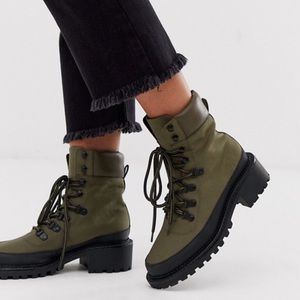 ASOS DESIGN khaki hiking boots